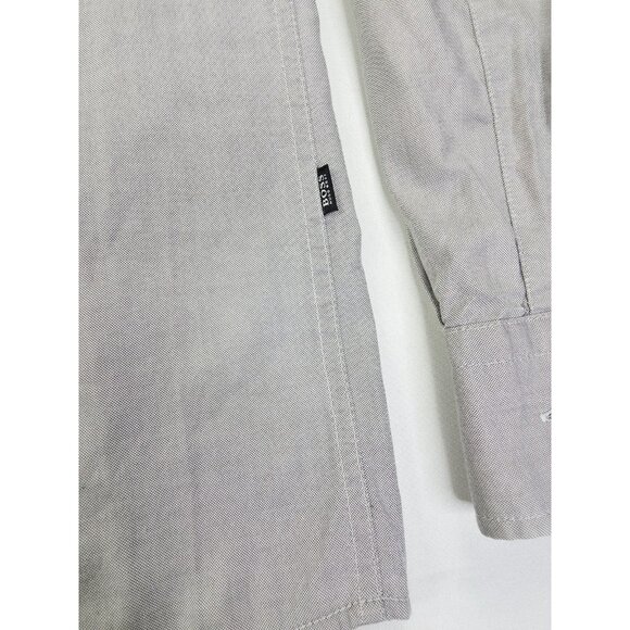 Hugo Boss Regular Fit Size Large Mens Gray Embroidered Chest Logo Button Down - Picture 7 of 10